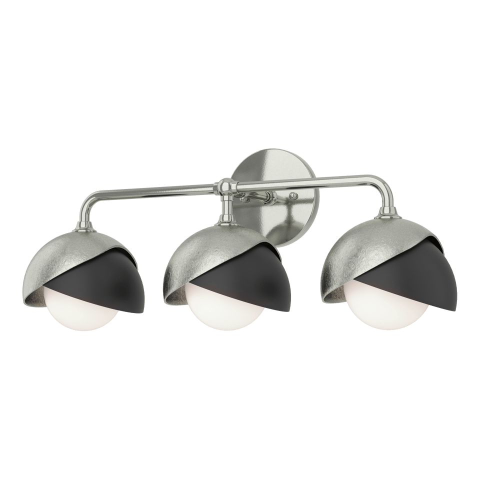 Brooklyn 3-Light Double Shade Bath Sconce - Elegant Design with Opal Glass Shades, UL Damp Rated