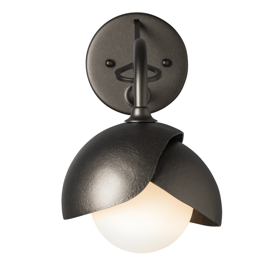 Hubbardton Forge Brooklyn 1-Light Long-Arm Sconce with Double Shade and Dimmable Feature