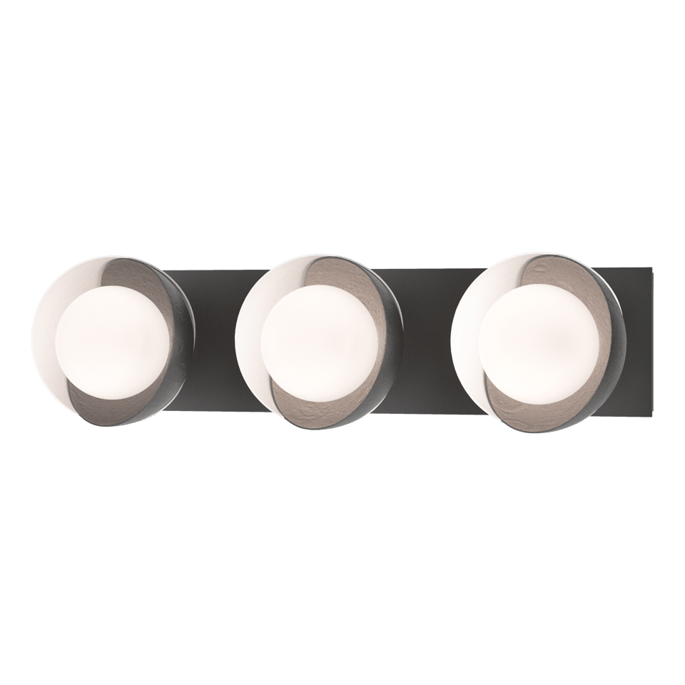 Hubbardton Forge Brooklyn 3-Light Double Shade Bath Sconce - Versatile Mounting, UL Damp Rated, Multiple Finishes