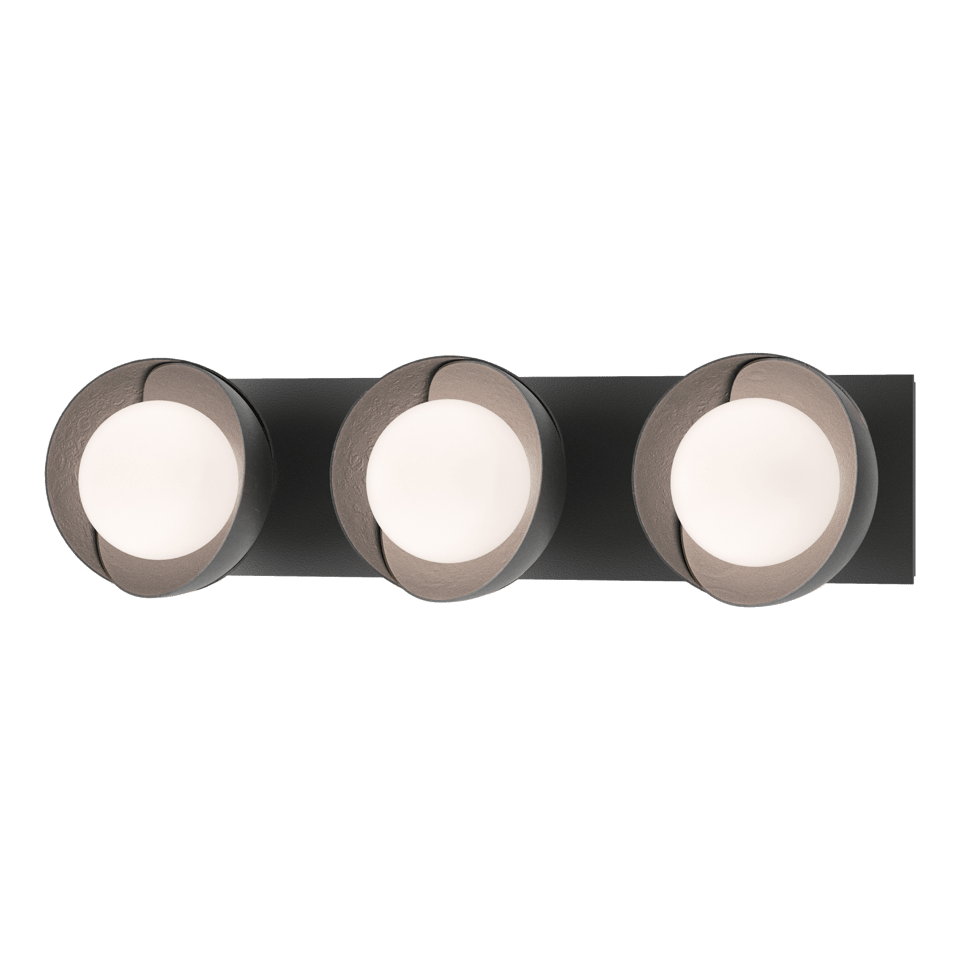 Hubbardton Forge Brooklyn 3-Light Double Shade Bath Sconce - Versatile Mounting, UL Damp Rated, Multiple Finishes