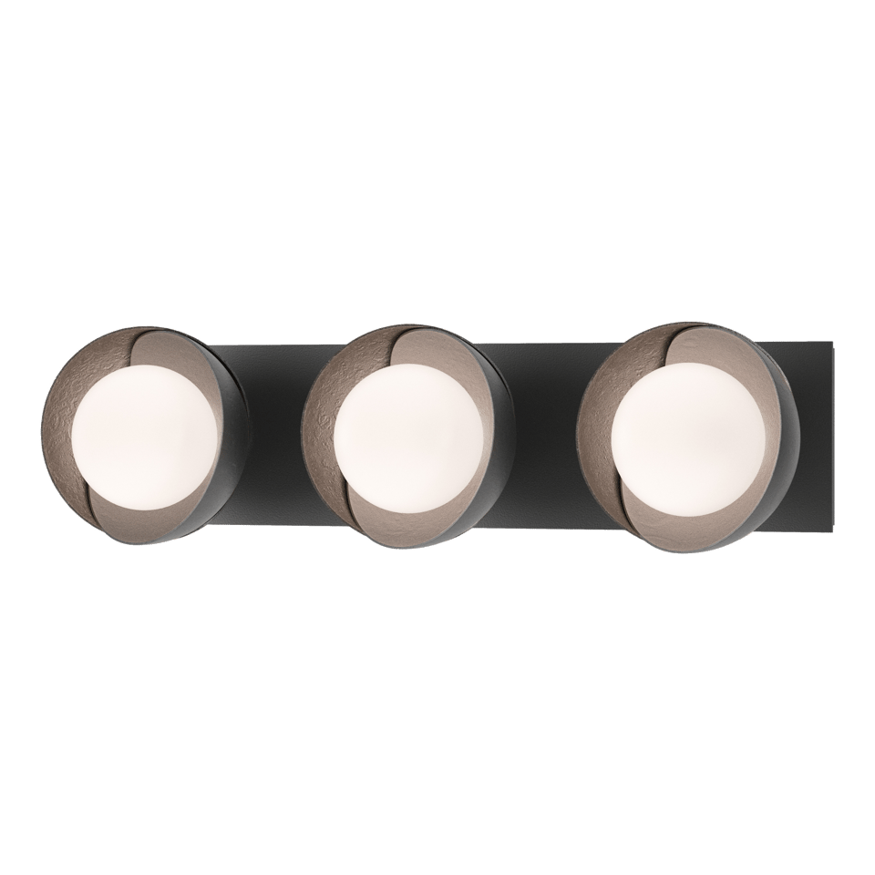 Hubbardton Forge Brooklyn 3-Light Double Shade Bath Sconce - Versatile Mounting, UL Damp Rated, Multiple Finishes