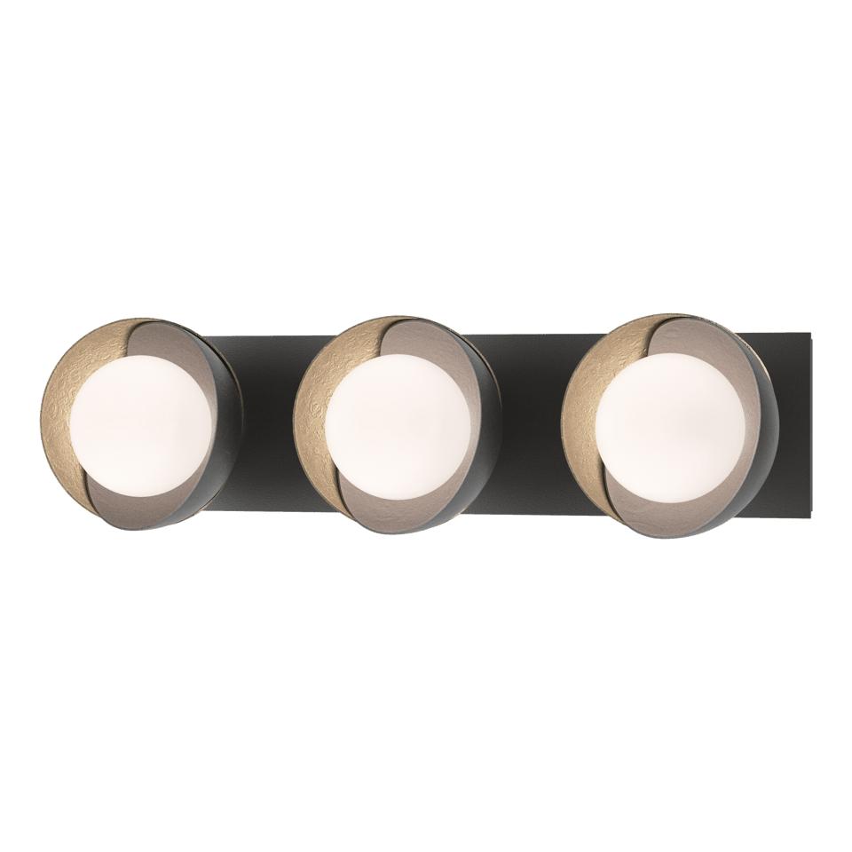 Hubbardton Forge Brooklyn 3-Light Double Shade Bath Sconce - Versatile Mounting, UL Damp Rated, Multiple Finishes