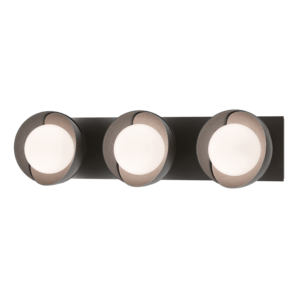 Hubbardton Forge Brooklyn 3-Light Double Shade Bath Sconce - Versatile Mounting, UL Damp Rated, Multiple Finishes