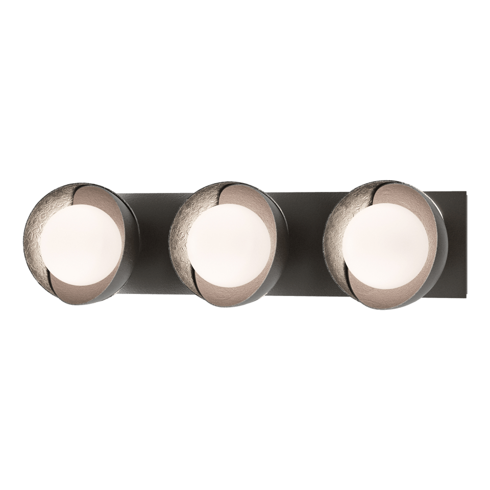 Hubbardton Forge Brooklyn 3-Light Double Shade Bath Sconce - Versatile Mounting, UL Damp Rated, Multiple Finishes