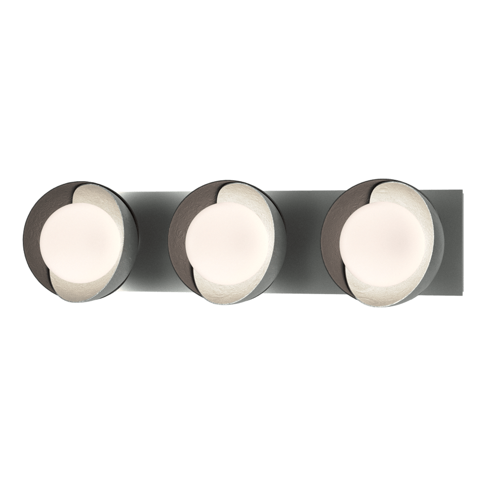 Hubbardton Forge Brooklyn 3-Light Double Shade Bath Sconce - Versatile Mounting, UL Damp Rated, Multiple Finishes