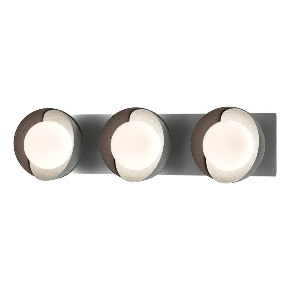 Hubbardton Forge Brooklyn 3-Light Double Shade Bath Sconce - Versatile Mounting, UL Damp Rated, Multiple Finishes