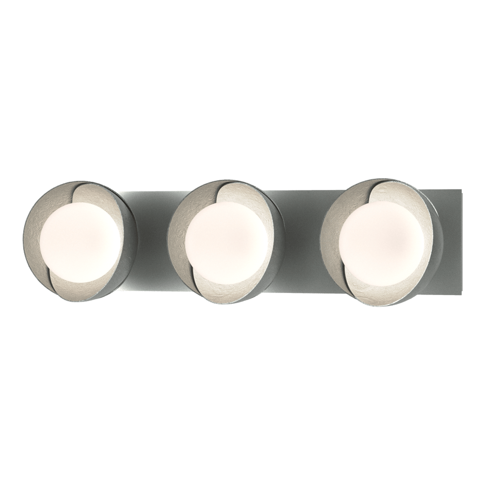 Hubbardton Forge Brooklyn 3-Light Double Shade Bath Sconce - Versatile Mounting, UL Damp Rated, Multiple Finishes