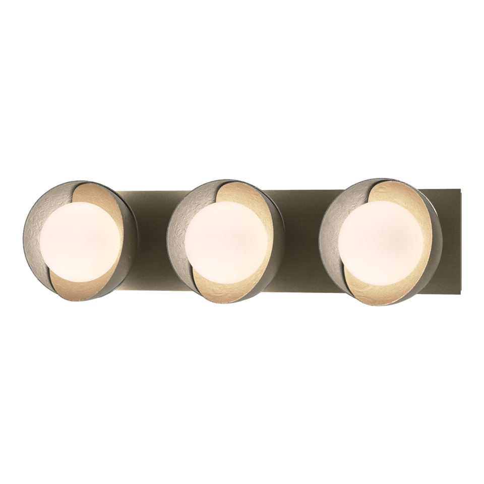 Hubbardton Forge Brooklyn 3-Light Double Shade Bath Sconce - Versatile Mounting, UL Damp Rated, Multiple Finishes