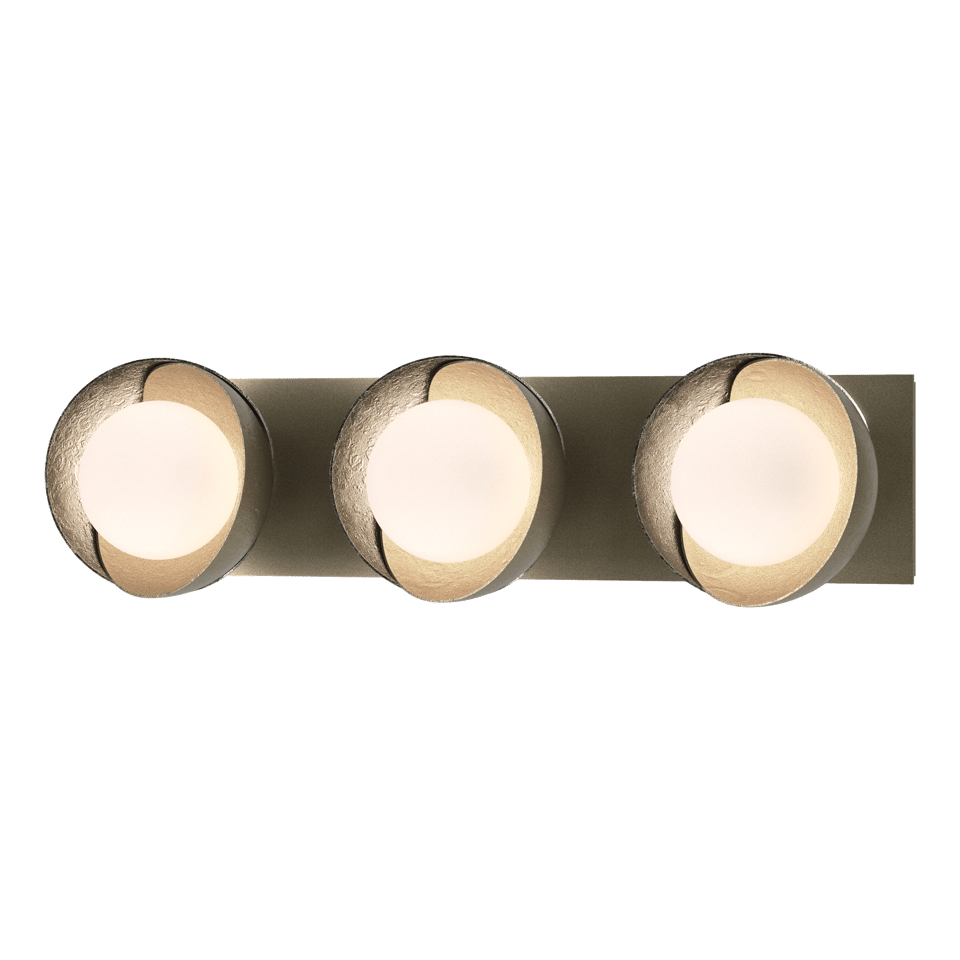 Hubbardton Forge Brooklyn 3-Light Double Shade Bath Sconce - Versatile Mounting, UL Damp Rated, Multiple Finishes