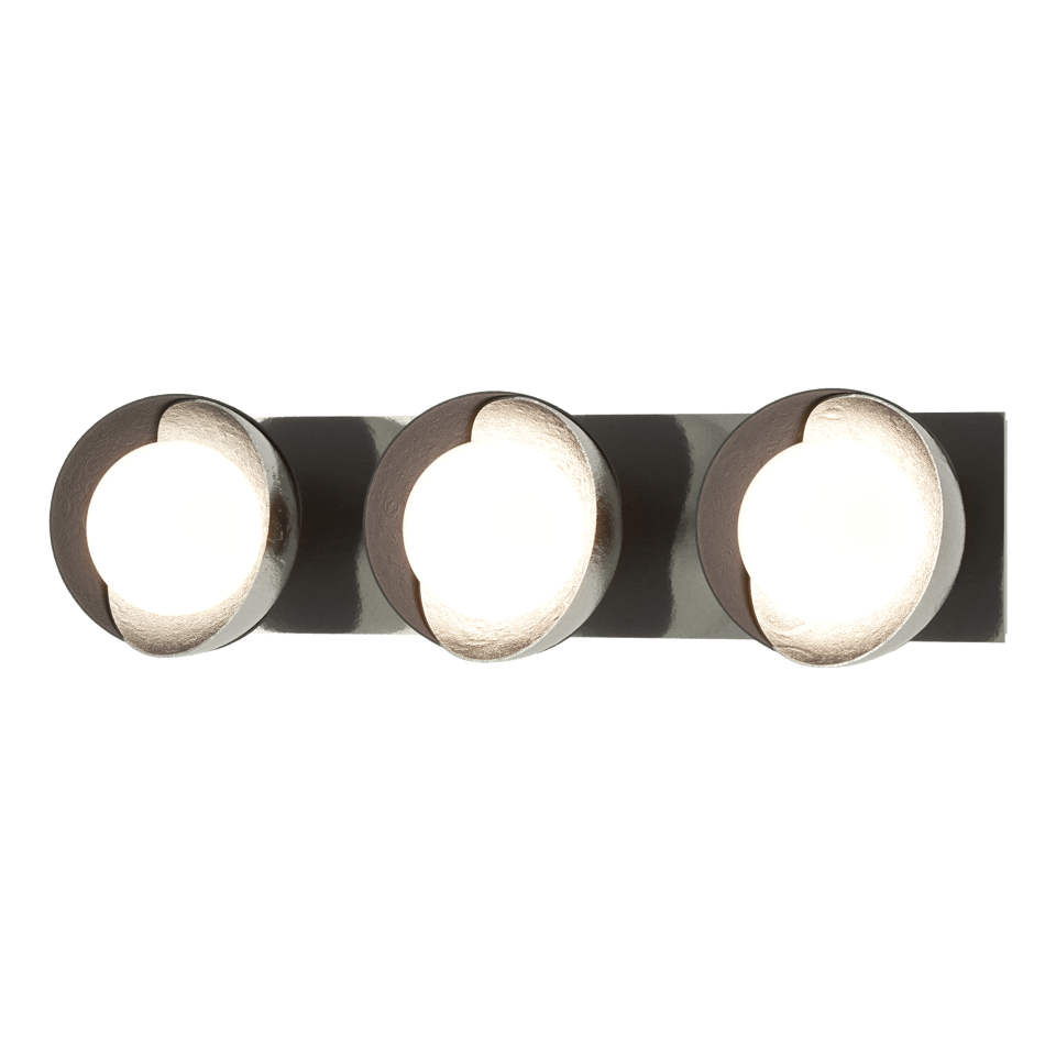 Hubbardton Forge Brooklyn 3-Light Double Shade Bath Sconce - Versatile Mounting, UL Damp Rated, Multiple Finishes