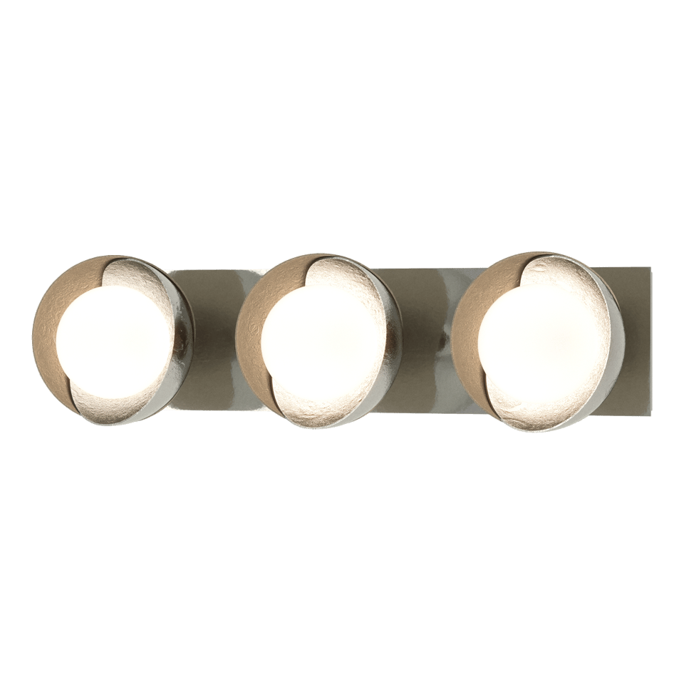 Hubbardton Forge Brooklyn 3-Light Double Shade Bath Sconce - Versatile Mounting, UL Damp Rated, Multiple Finishes