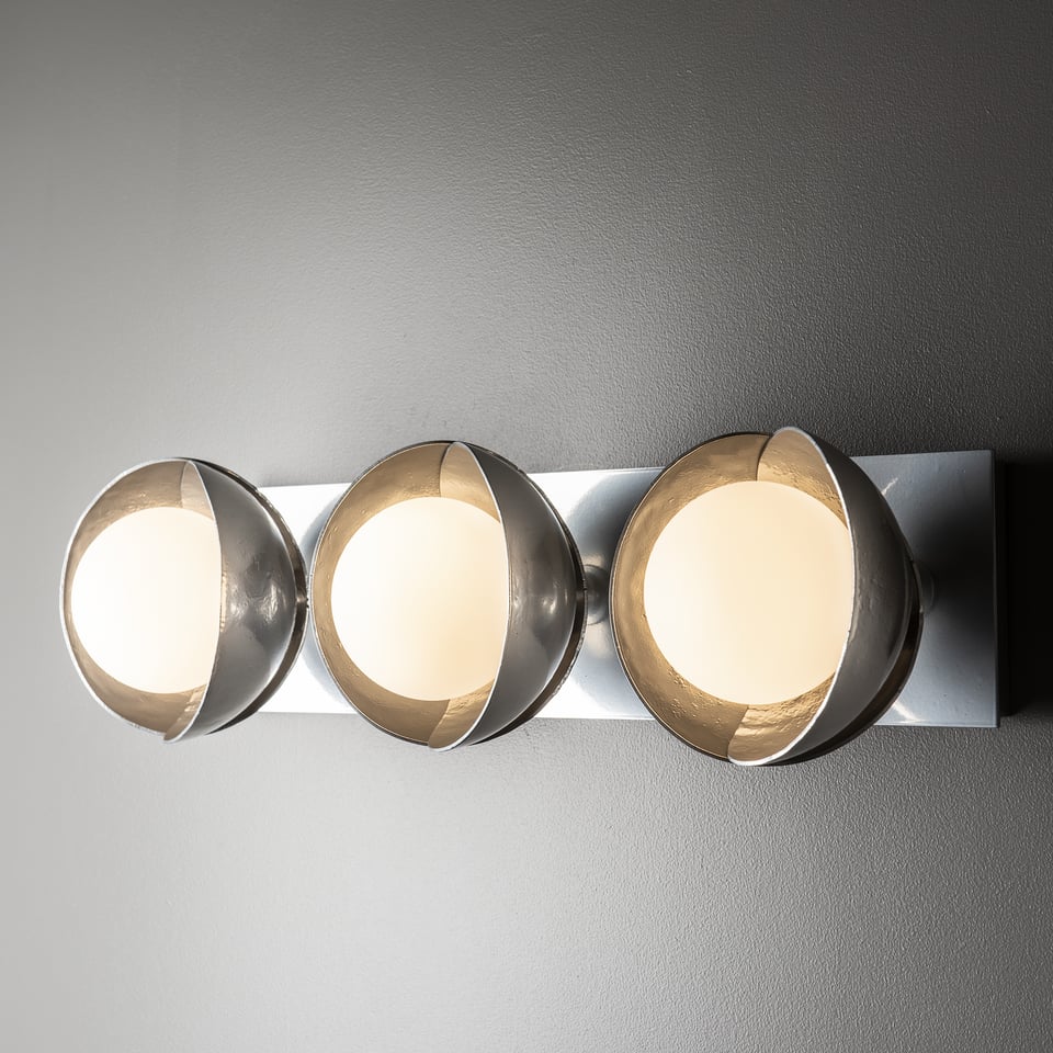 Hubbardton Forge Brooklyn 3-Light Double Shade Bath Sconce - Versatile Mounting, UL Damp Rated, Multiple Finishes