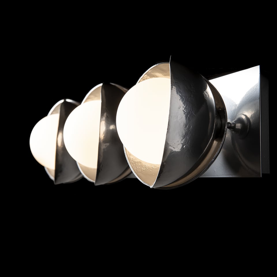 Hubbardton Forge Brooklyn 3-Light Double Shade Bath Sconce - Versatile Mounting, UL Damp Rated, Multiple Finishes