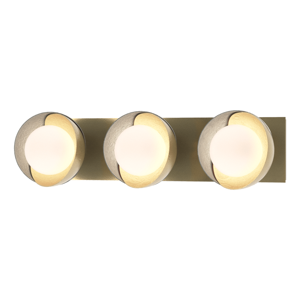 Hubbardton Forge Brooklyn 3-Light Double Shade Bath Sconce - Versatile Mounting, UL Damp Rated, Multiple Finishes