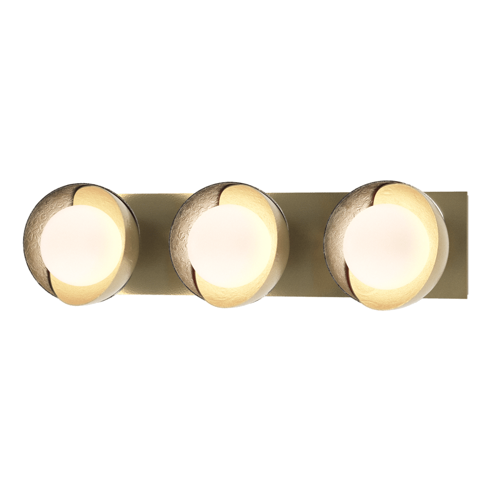 Hubbardton Forge Brooklyn 3-Light Double Shade Bath Sconce - Versatile Mounting, UL Damp Rated, Multiple Finishes