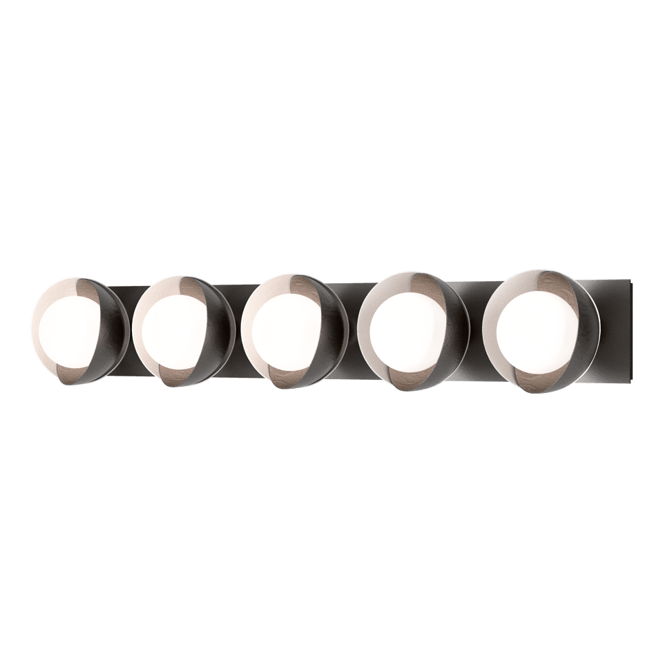 Brooklyn 5-Light Double Shade Bath Sconce by Hubbardton Forge – Customizable Finishes, Dimmable, UL Damp Rated