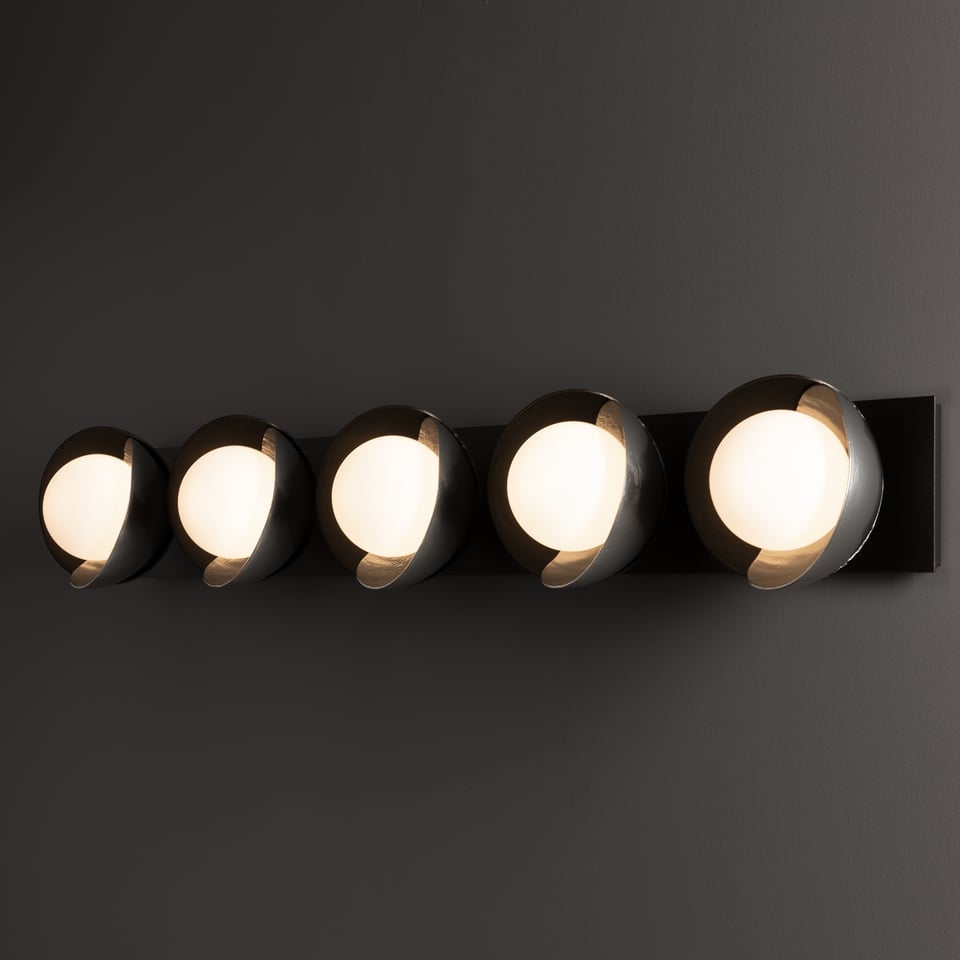 Brooklyn 5-Light Double Shade Bath Sconce by Hubbardton Forge – Customizable Finishes, Dimmable, UL Damp Rated