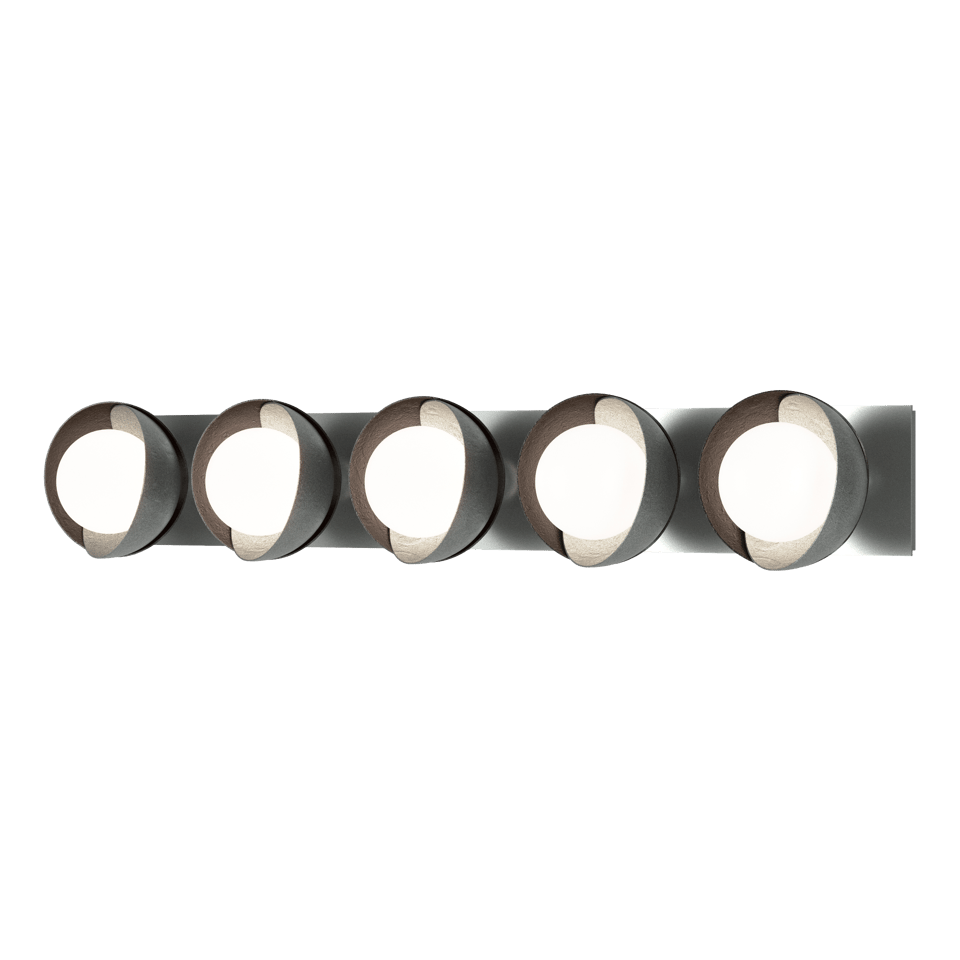 Brooklyn 5-Light Double Shade Bath Sconce by Hubbardton Forge – Customizable Finishes, Dimmable, UL Damp Rated