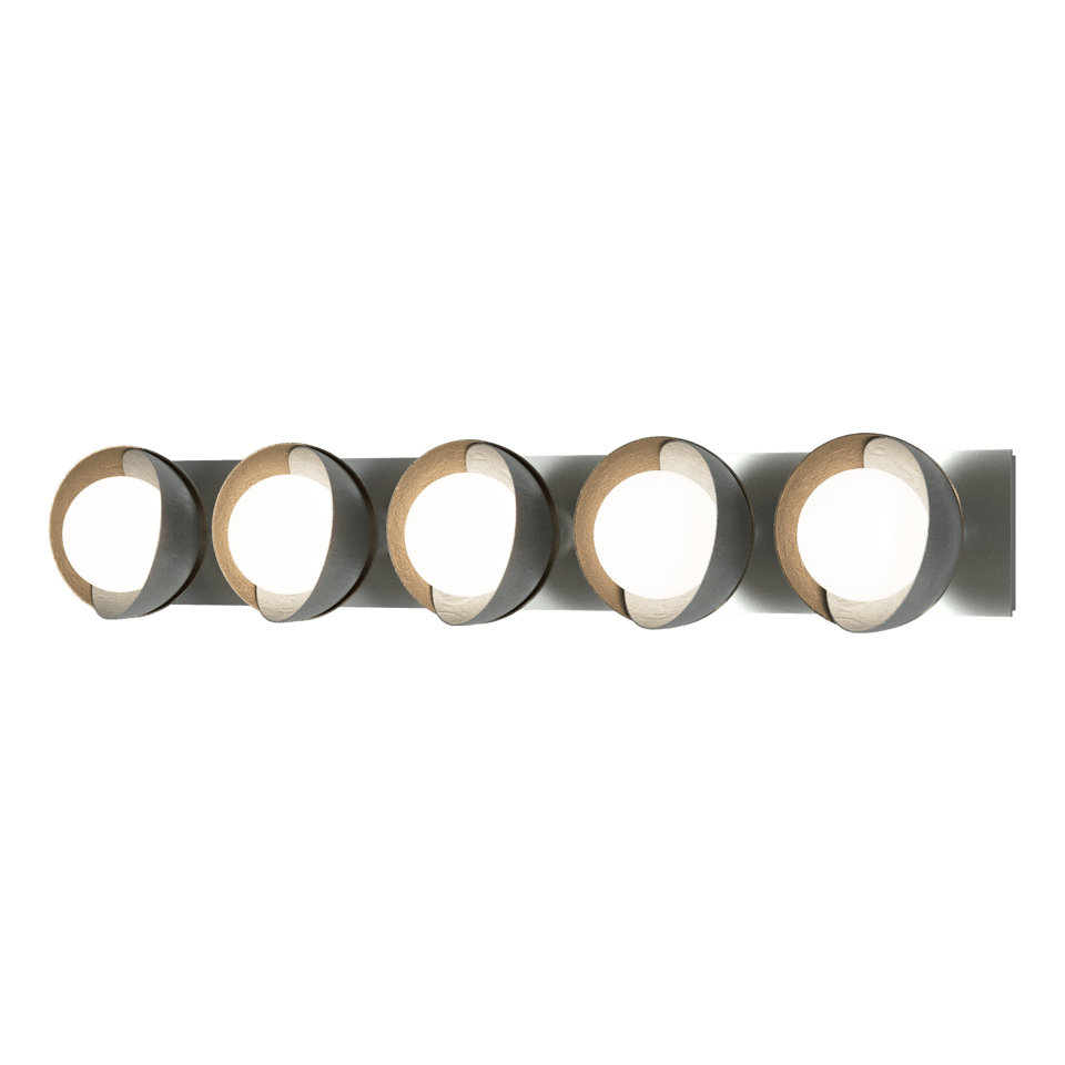 Brooklyn 5-Light Double Shade Bath Sconce by Hubbardton Forge – Customizable Finishes, Dimmable, UL Damp Rated