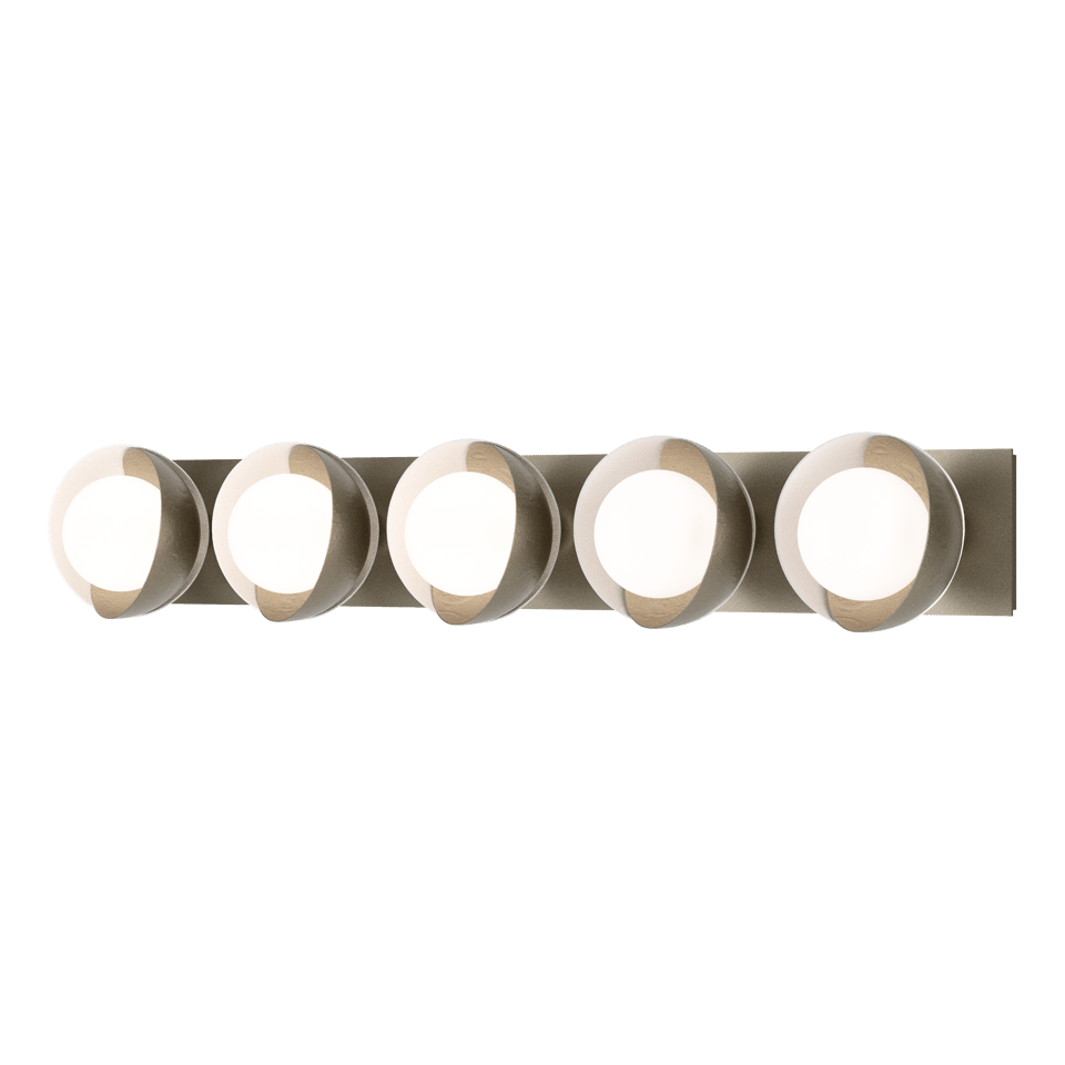 Brooklyn 5-Light Double Shade Bath Sconce by Hubbardton Forge – Customizable Finishes, Dimmable, UL Damp Rated