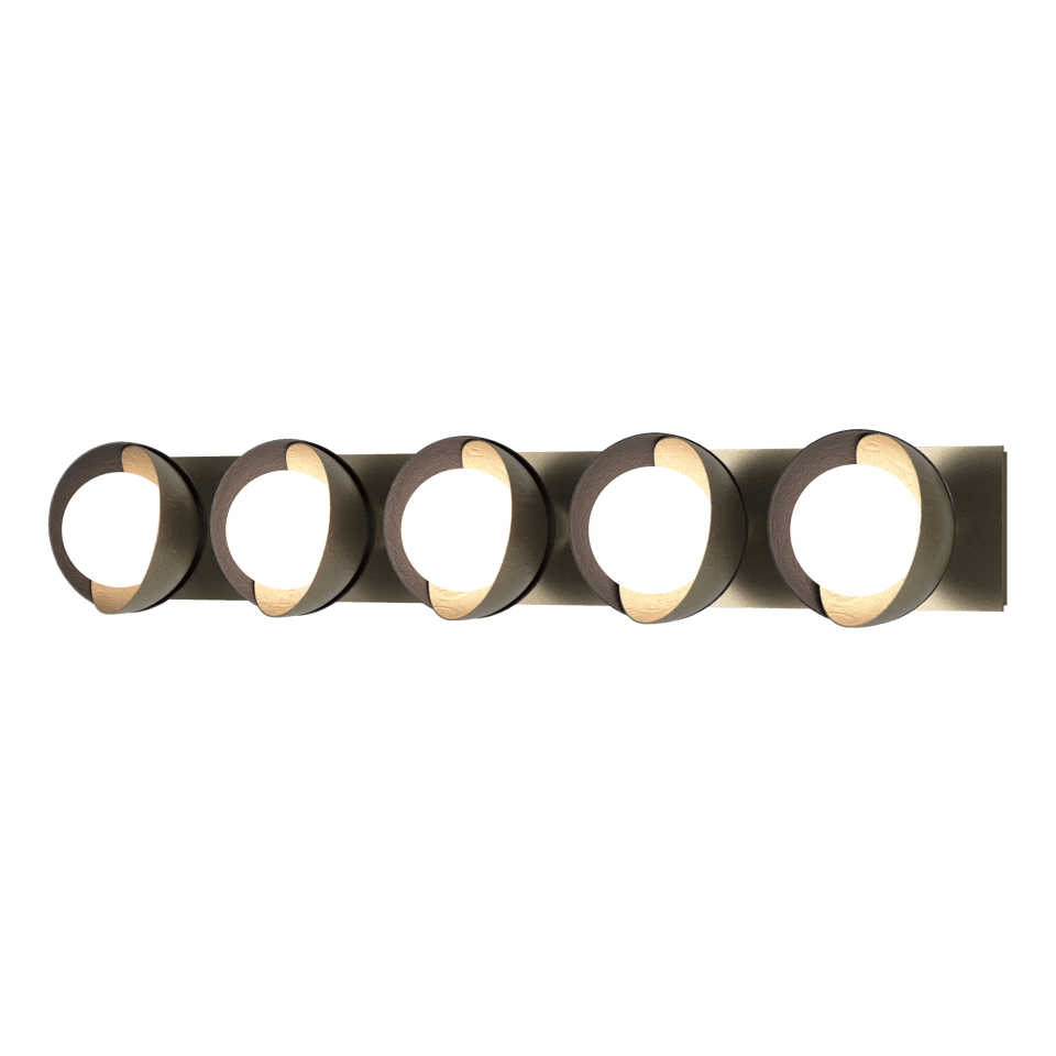 Brooklyn 5-Light Double Shade Bath Sconce by Hubbardton Forge – Customizable Finishes, Dimmable, UL Damp Rated