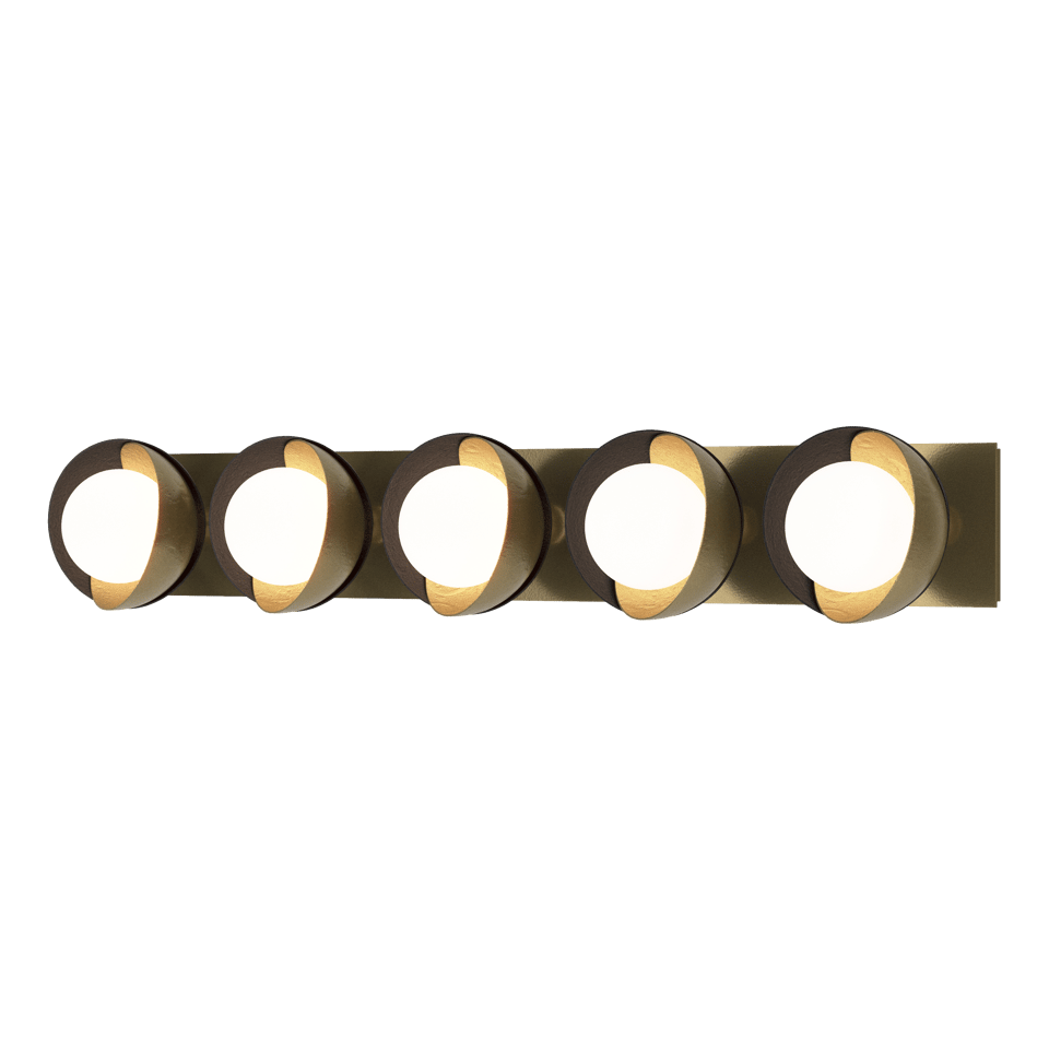 Brooklyn 5-Light Double Shade Bath Sconce by Hubbardton Forge – Customizable Finishes, Dimmable, UL Damp Rated