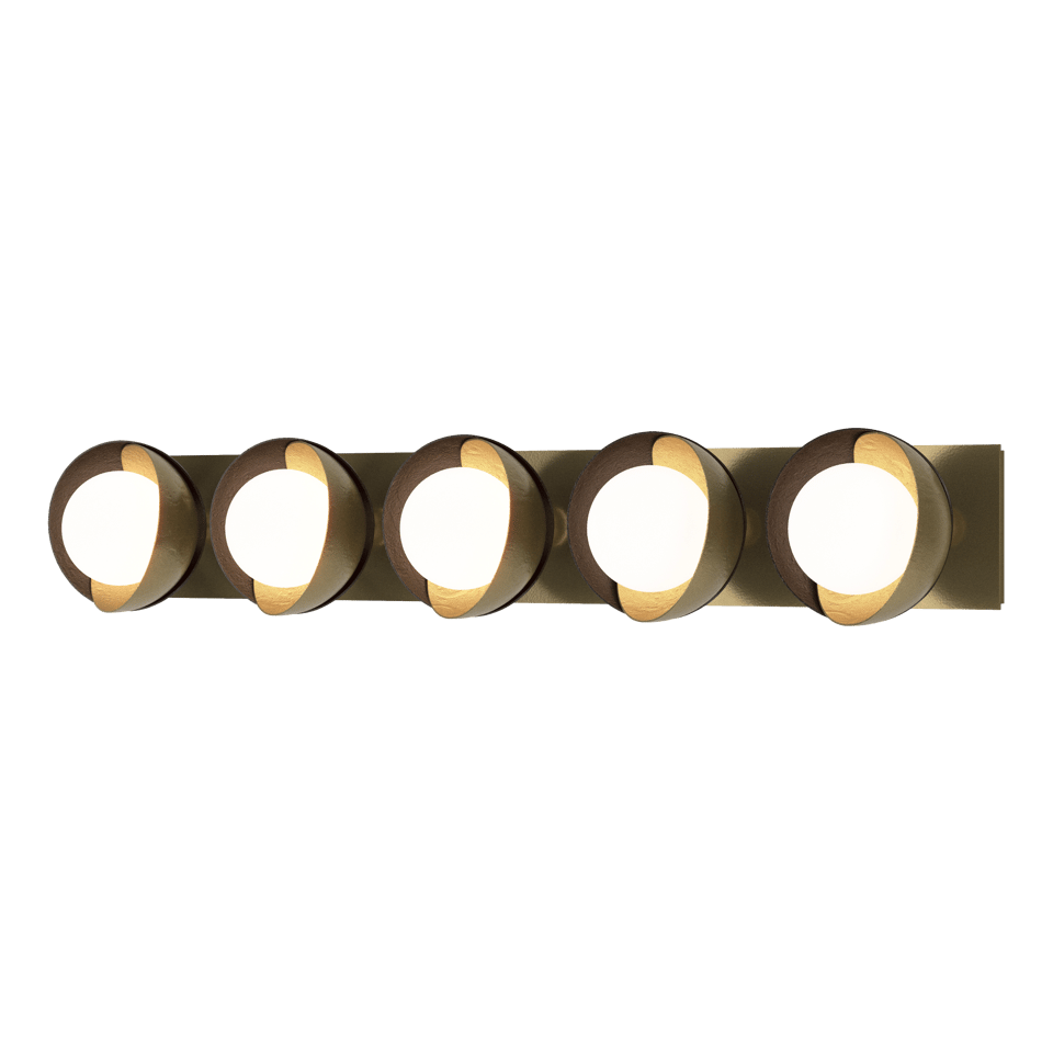 Brooklyn 5-Light Double Shade Bath Sconce by Hubbardton Forge – Customizable Finishes, Dimmable, UL Damp Rated