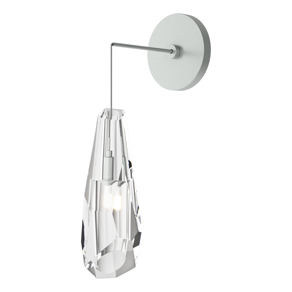 Luma Low Voltage Wall Sconce by Hubbardton Forge, Crystal Shade, Customizable Finish Options