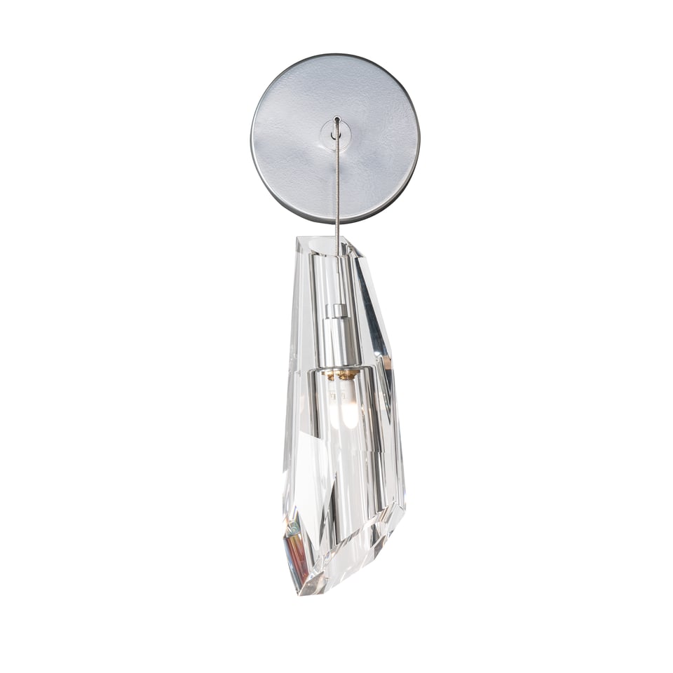 Luma Low Voltage Wall Sconce by Hubbardton Forge, Crystal Shade, Customizable Finish Options