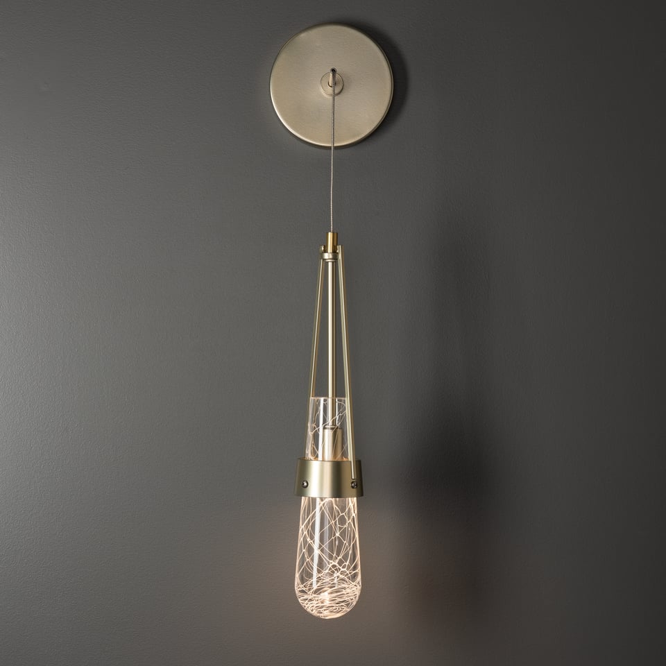 Link Blown Glass Low Voltage Sconce by Hubbardton Forge - Handcrafted, Dimmable, UL Damp Rated