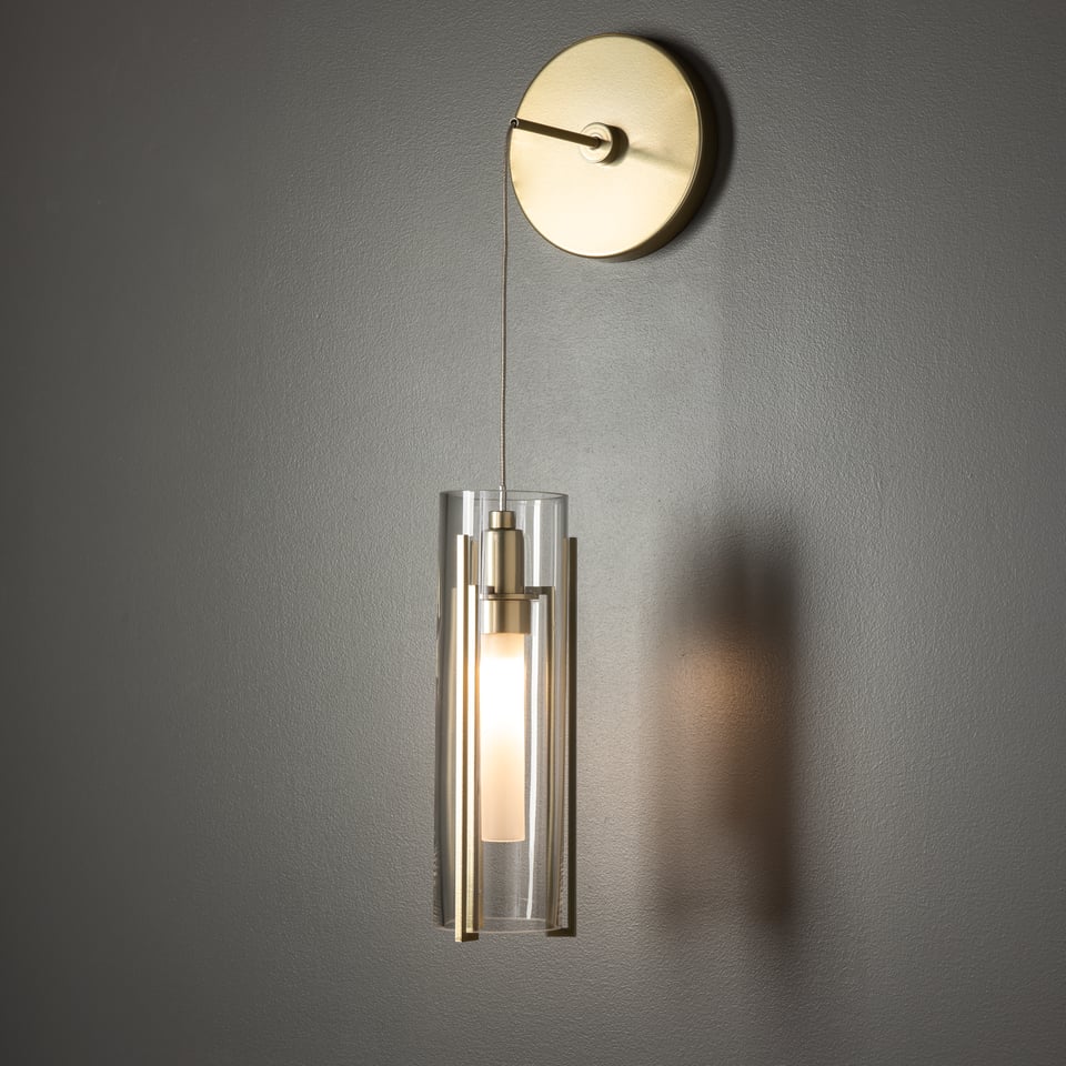 Hubbardton Forge Exos 201394 Mini Low Voltage Sconce with Dimmable Glass Shade and Multiple Finishes