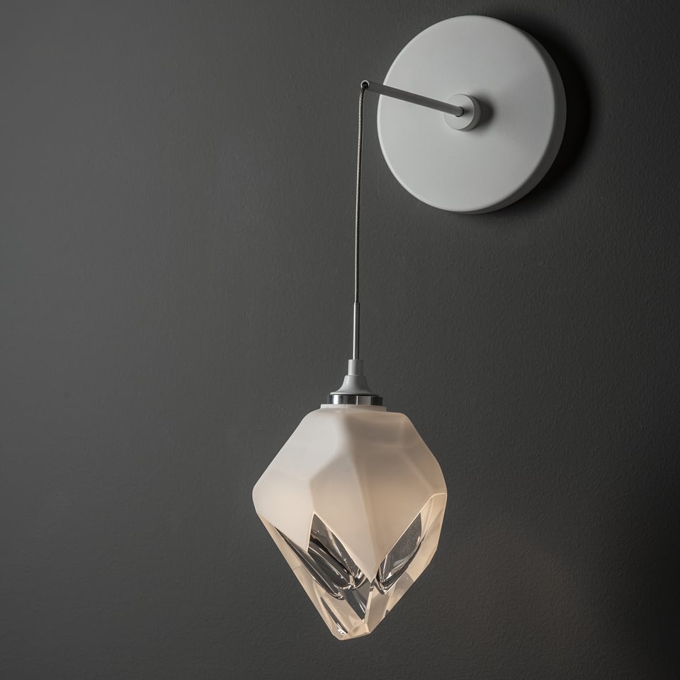 Chrysalis 1-Light Small Low Voltage Sconce with Handcrafted Faceted Glass Crystal by Hubbardton Forge