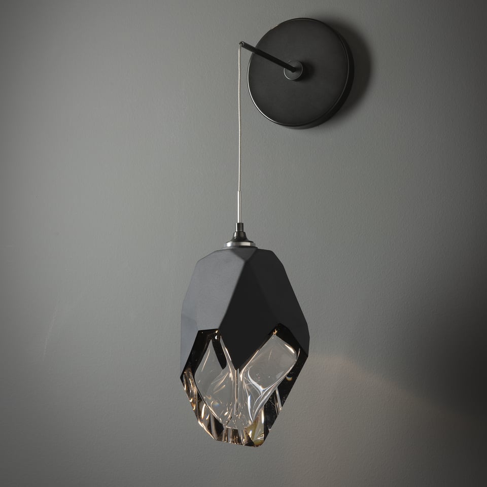 Hubbardton Forge Chrysalis 201398 Large Low Voltage Sconce With Customizable Height & Handcrafted Crystal