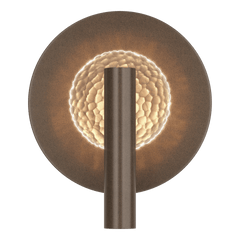 Hubbardton Forge Solstice Sconce 202025 with Textured Glass Shade and Dimmable Functionality