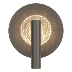 Hubbardton Forge Solstice Sconce 202025 with Textured Glass Shade and Dimmable Functionality