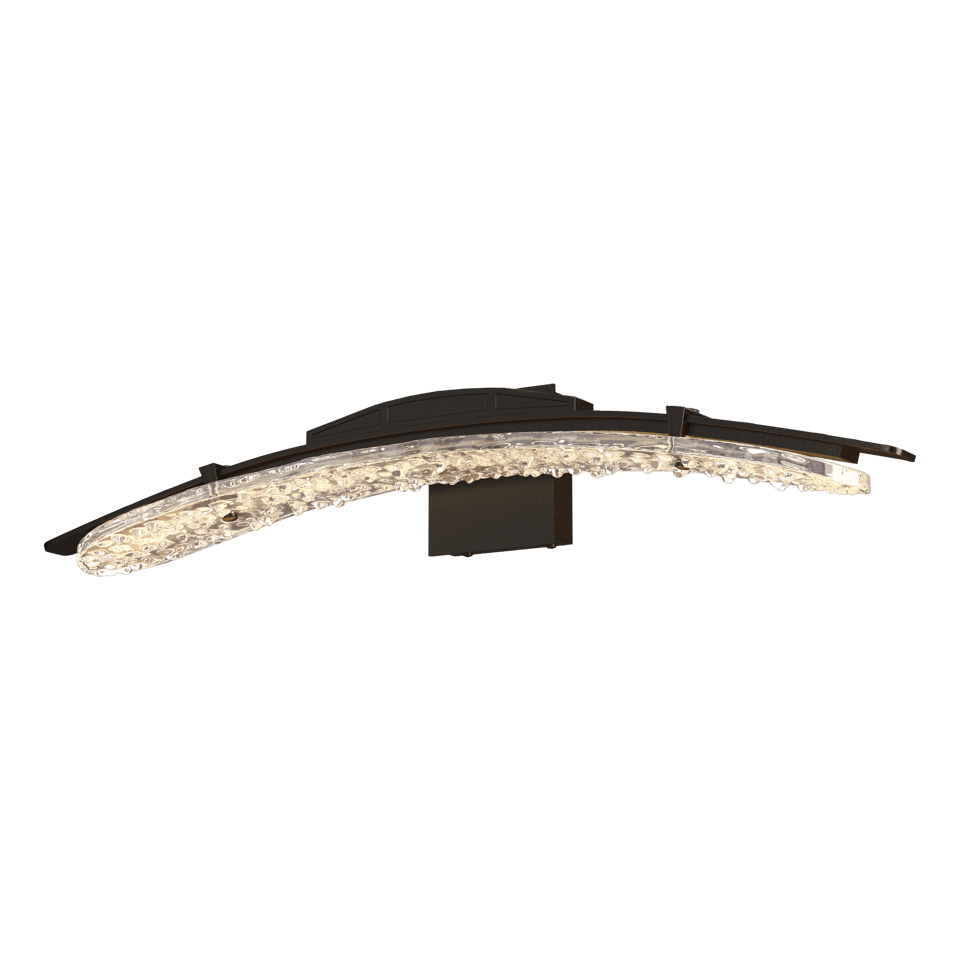 Glissade 1-Light LED Bath Sconce By Hubbardton Forge, Dimmable, Energy Efficient, Unique Hand-Poured Glass