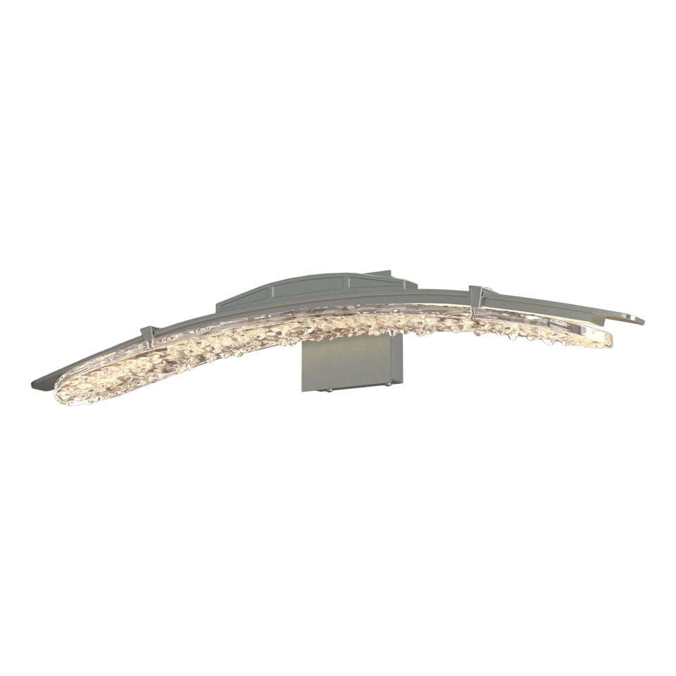 Glissade 1-Light LED Bath Sconce By Hubbardton Forge, Dimmable, Energy Efficient, Unique Hand-Poured Glass