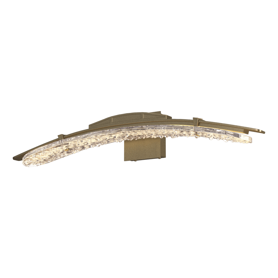 Glissade 1-Light LED Bath Sconce By Hubbardton Forge, Dimmable, Energy Efficient, Unique Hand-Poured Glass