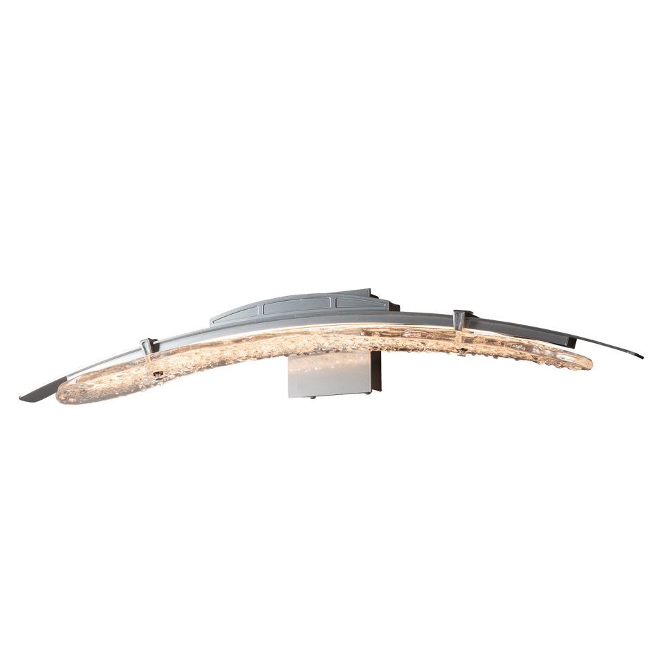 Glissade 1-Light LED Bath Sconce By Hubbardton Forge, Dimmable, Energy Efficient, Unique Hand-Poured Glass