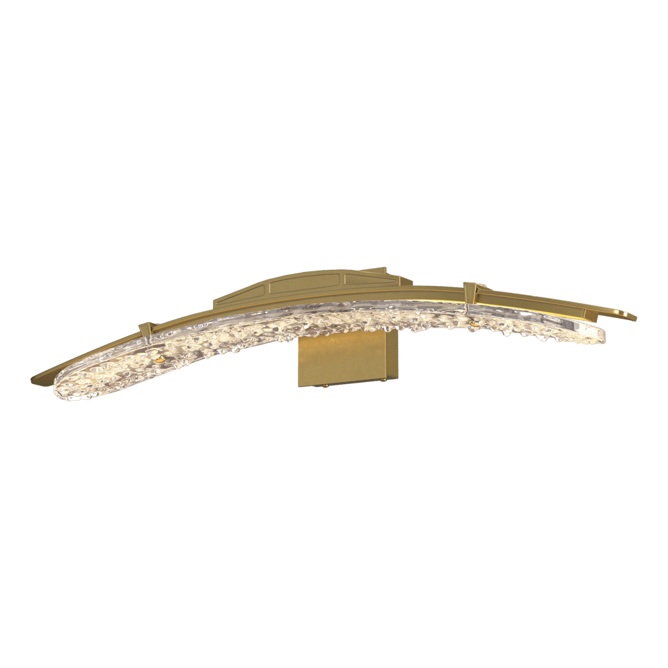 Glissade 1-Light LED Bath Sconce By Hubbardton Forge, Dimmable, Energy Efficient, Unique Hand-Poured Glass