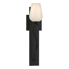 Hubbardton Forge Flora Sconce 203030 - Dimmable Wall Light with Glass Flower Shade and Customizable Finishes