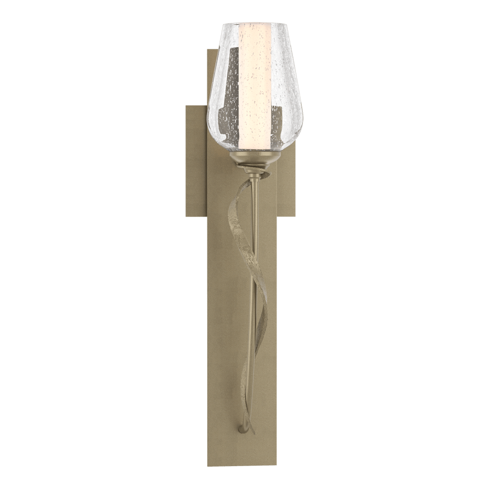 Hubbardton Forge Flora Sconce 203030 - Dimmable Wall Light with Glass Flower Shade and Customizable Finishes