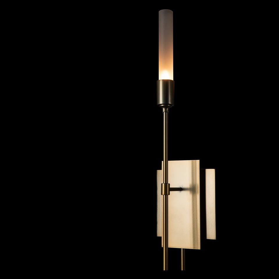 Hubbardton Forge Lisse 1 Light Sconce - Artisan-Crafted Steel & Frosted Glass, UL Damp Rated