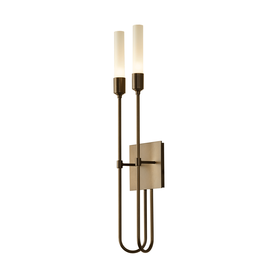 Hubbardton Forge Lisse 2-Light Sconce, Artisan Handcrafted, Dimmable, Multiple Finishes Available