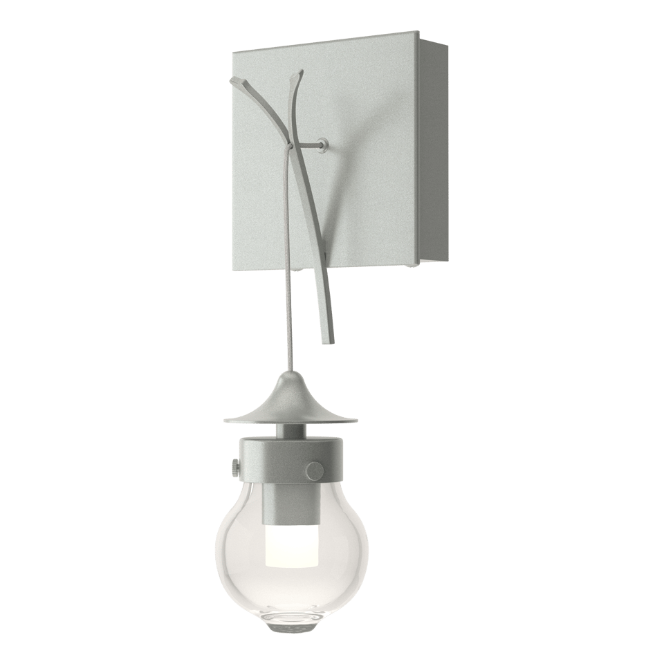 Hubbardton Forge Kiwi Sconce 203325 - Dimmable Wall Light with Hand-Blown Glass & Steel Branch