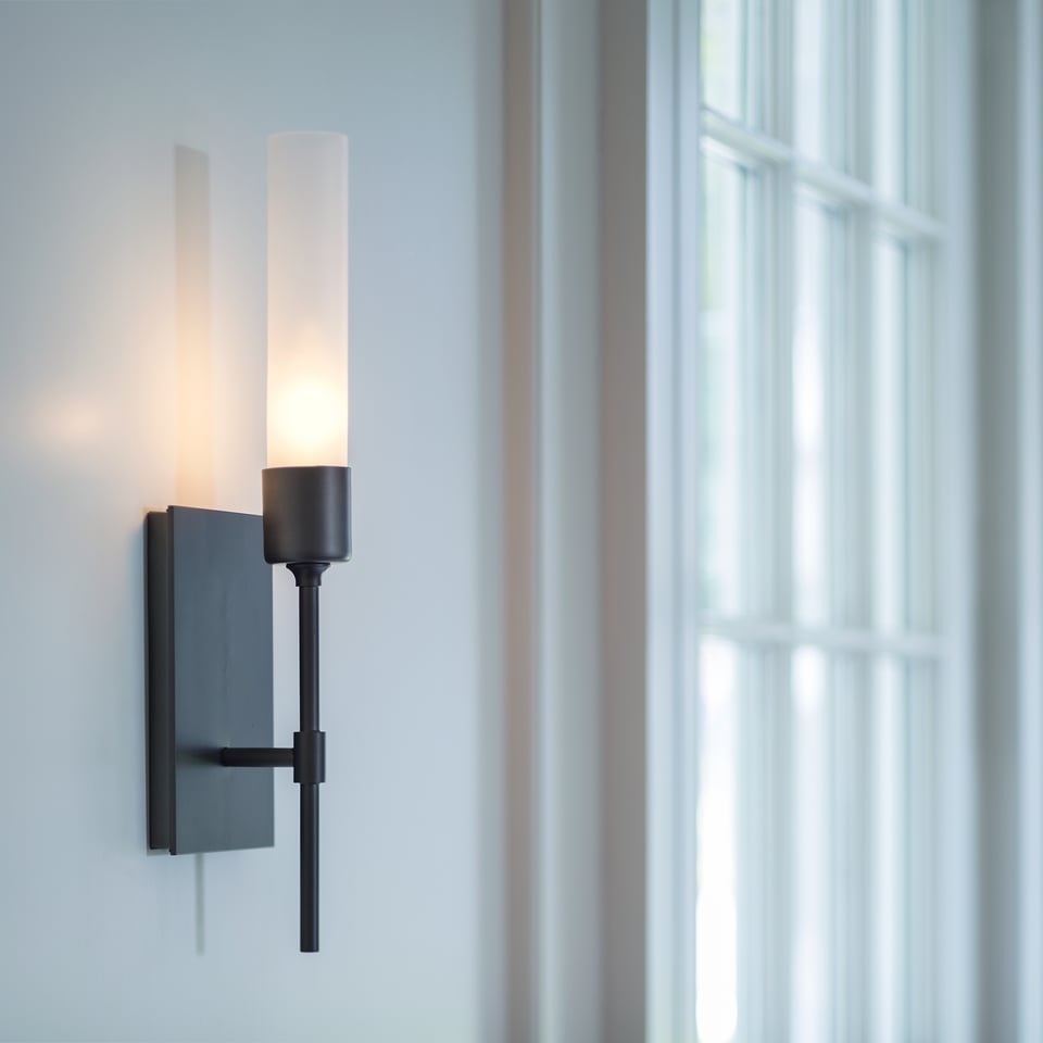 Hubbardton Forge Vela Sconce 16" Wall Light with Custom Finishes and Dimmable Functionality