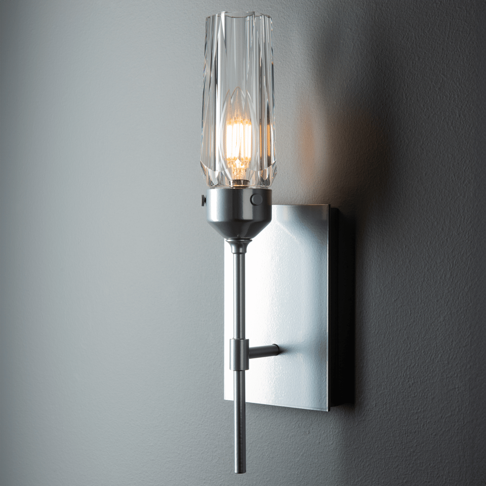 Luma Sconce 14.8" by Hubbardton Forge - Dimmable Crystal Wall Fixture for Versatile Decor