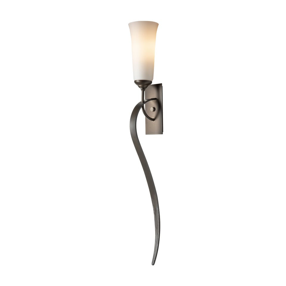 Hubbardton Forge 1-Light ADA Compliant Sweeping Taper Wall Sconce with Opal Glass Shade