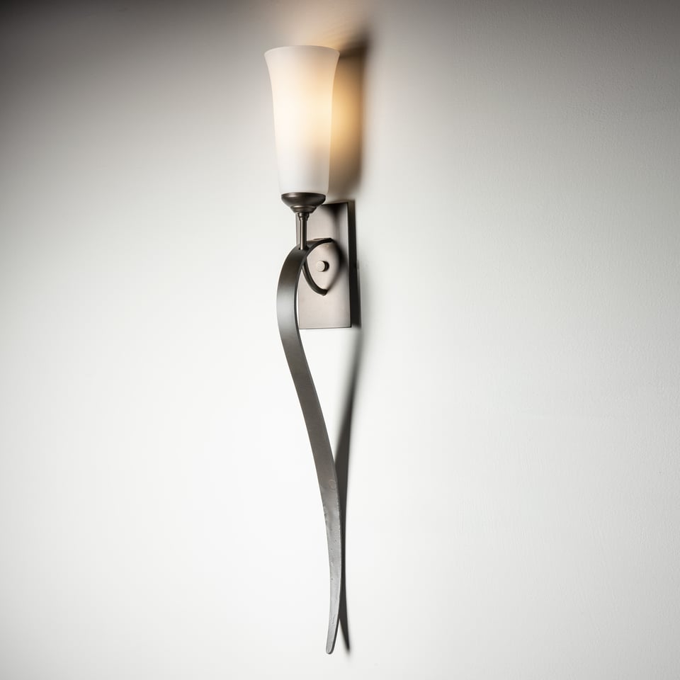 Hubbardton Forge 1-Light ADA Compliant Sweeping Taper Wall Sconce with Opal Glass Shade