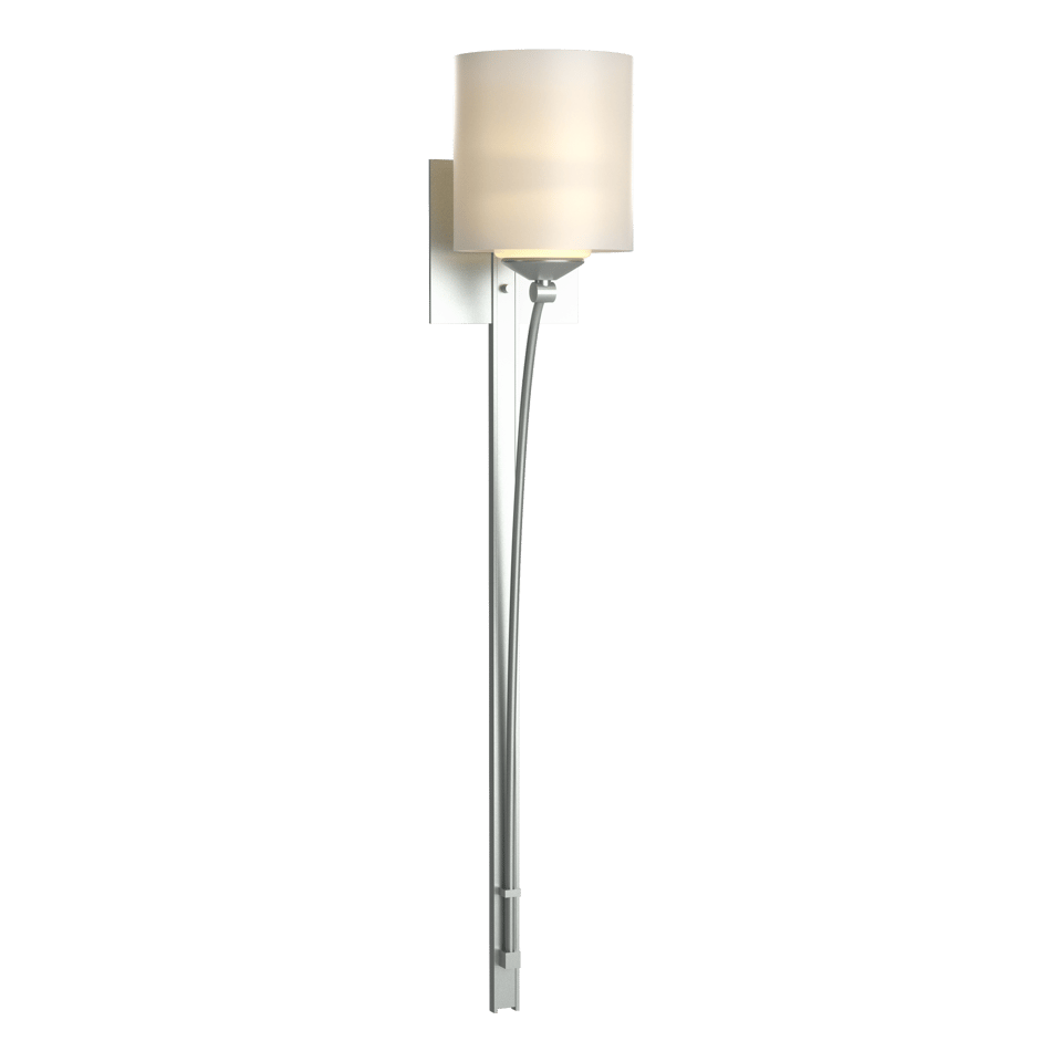 Hubbardton Forge Formae Contemporary 1 Light Sconce With Opal Glass & Curved Steel Design, 29.5" H